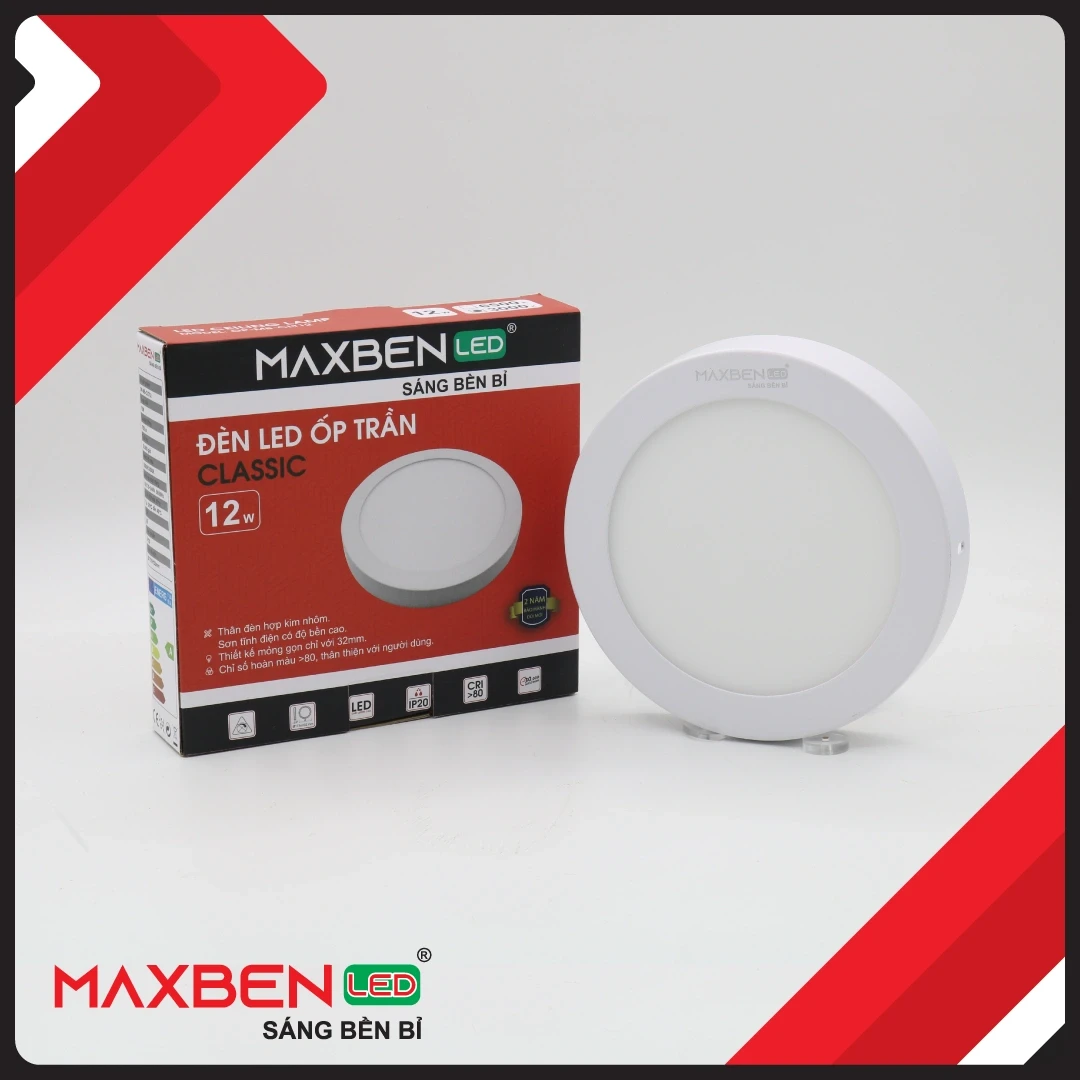 Đèn LED ốp trần Classic Maxben tròn