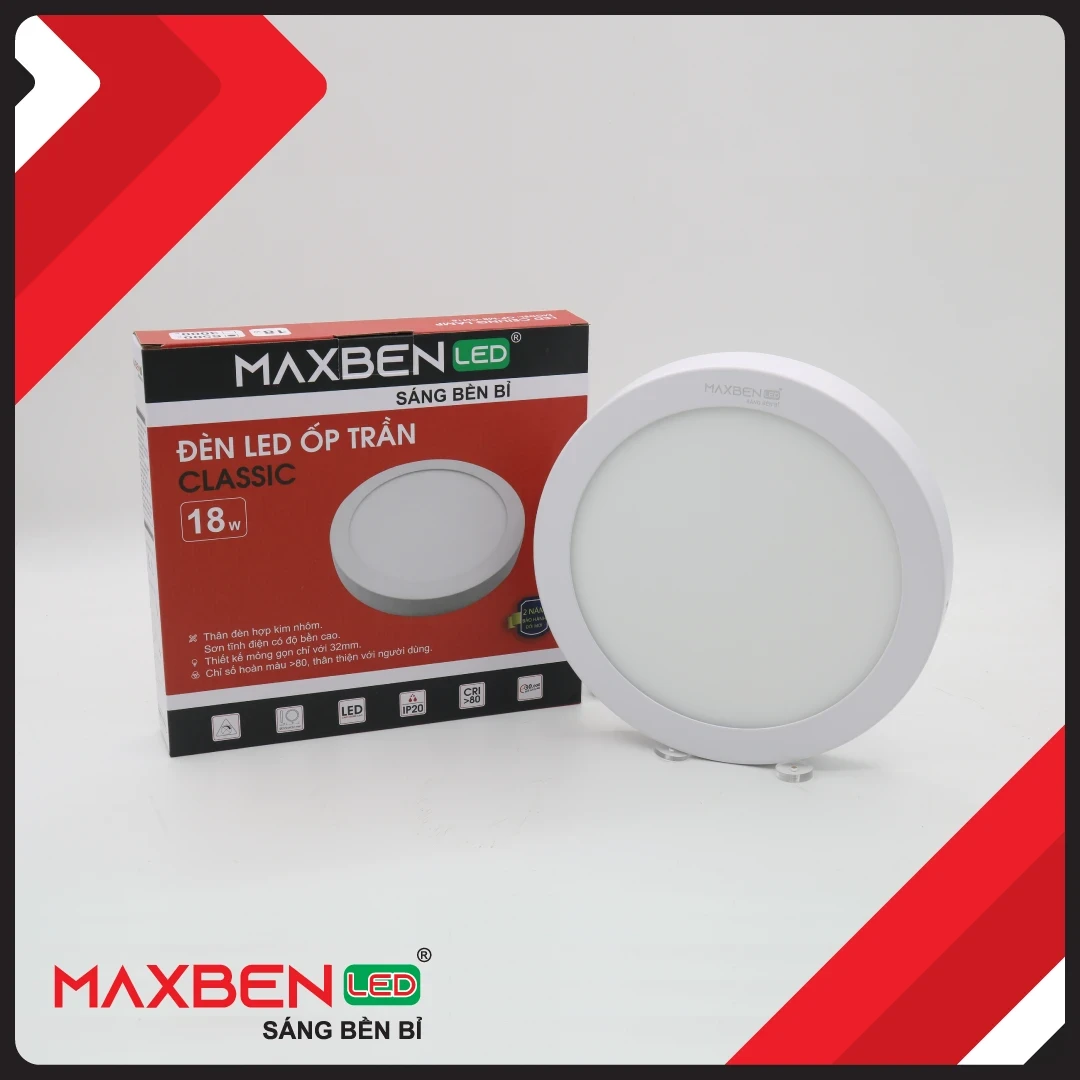 Đèn LED ốp trần Classic Maxben tròn