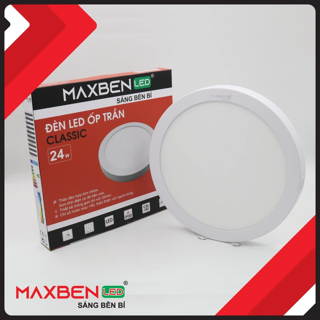 Đèn LED ốp trần Classic Maxben tròn